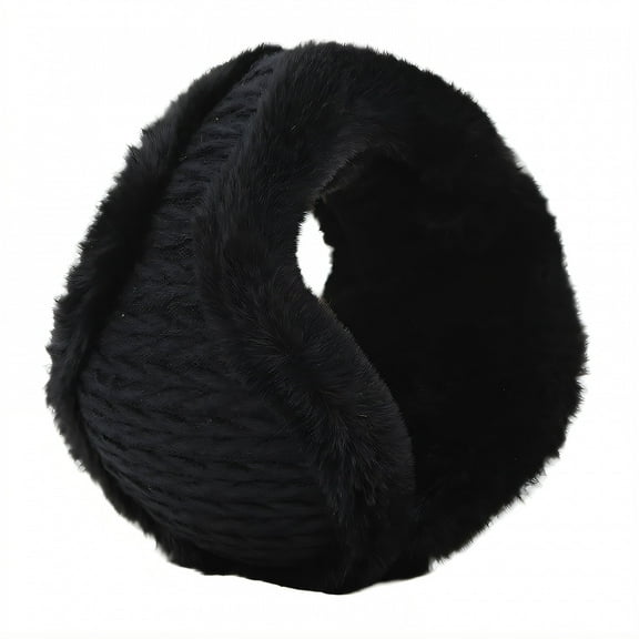 TELOLY Ear Warmers for Women,Compact Foldability Ear Muffs for Kids,Portable Travel Gear Womens Ear Muffs,Black