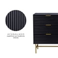 thumbnail image 4 of Cómoda Cajonera Harlem Relan Diseño Acanalado con 6 Cajones Negro y Dorado, 4 of 8