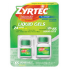 Zyrtec 65 Liquid Gels , Allergy Antihistamine Cetirizine Hcl 10Mg., 65 Liquid Gels
