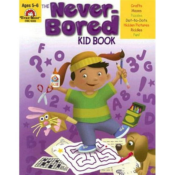 Pre-Owned Evan-Moor The Never-Bored Kid Book, Age 5 - 6 Workbook