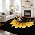 thumbnail image 2 of Large Area Rugs for Living Room Bedroom, Yellow Sunflowers 8'x10' Rug Washable Carpet Runner Indoor Outdoor, Floral Rustic Abstract Black Non Slip Floor Mats Rug for Kitchen, Patio, 2 of 8