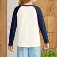 thumbnail image 3 of BOMYJESK Girls Long Sleeve Shirts Size 10-12 Raglan Cute Crewneck Tee Tops Cozy Fall Tee Basic Color Block T Shirts Top Beige 9-10Y, 3 of 5