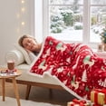 thumbnail image 3 of AMARHH Reversible Christmas Plush Throw Blanket, Soft Sherpa Fleece Holiday Print Fleece Blanket, Cozy Couch Bedroom Winter Holiday Decor, 3 of 6