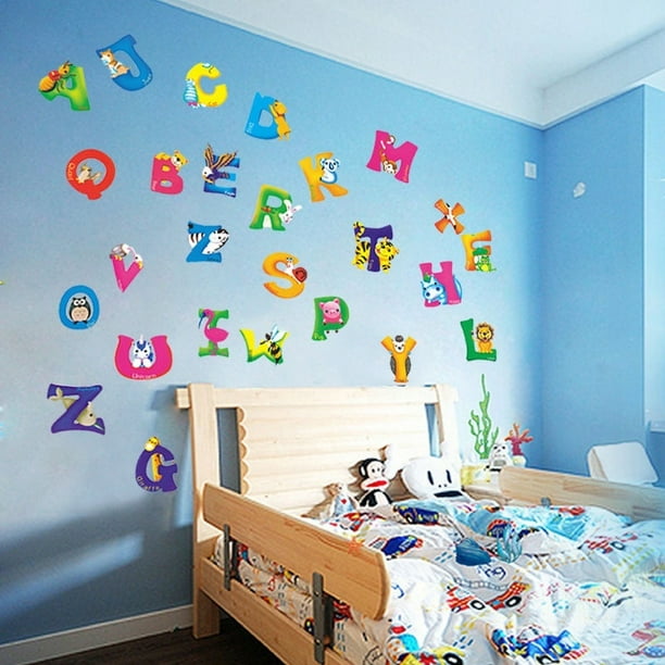 A Z Alphabet Animals Wall Sticker Decals Decor Kids Nursery Removable Pvc Com - Nursery Alphabet Wall Stickers A Z Alphabet Animals Wall Sticker Decals Decor Kids Nursery Removable Pvc Com - Nursery Alphabet Wall Stickers