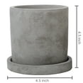 thumbnail image 2 of MyGift 4-Inch Unglazed Cement Succulent Planter with Saucer, Set of 4, 2 of 6
