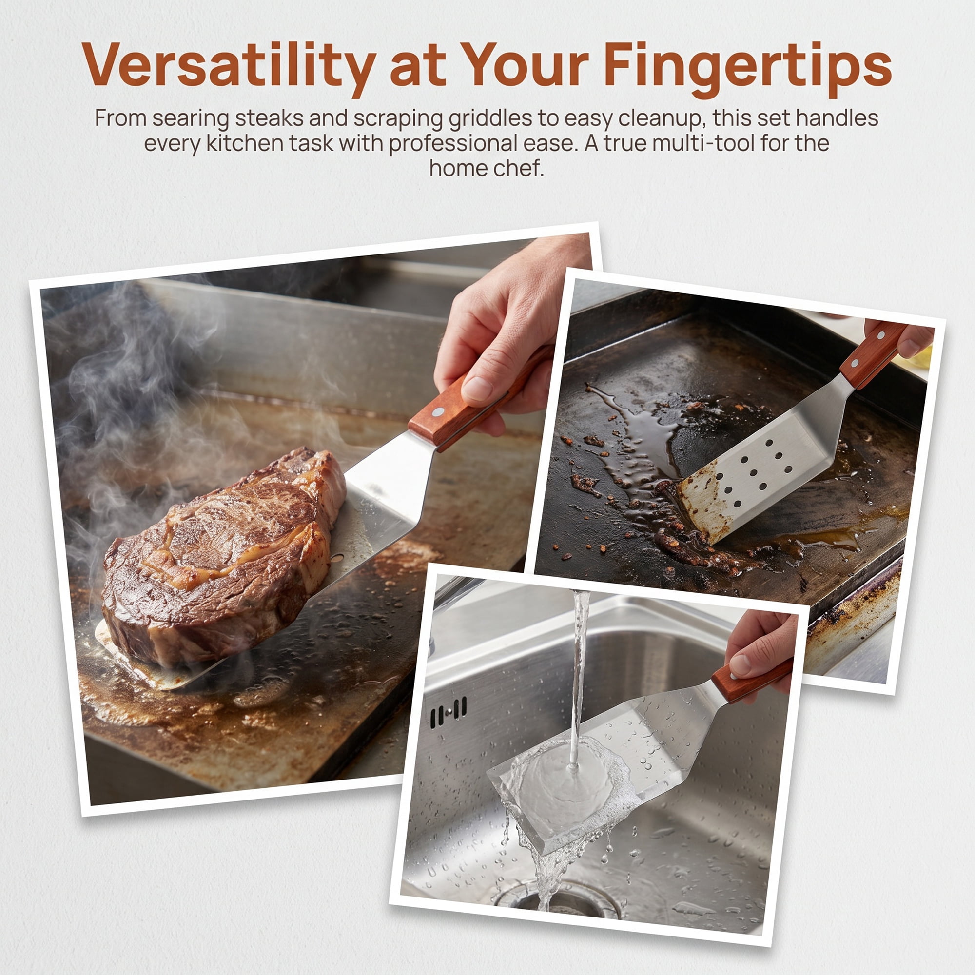 Unique Bargains Heat-Resistant Dishwasher Safe Kitchen Spatula Set Silver 6Pcs