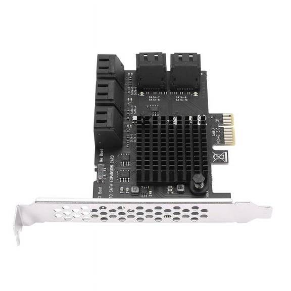 10 Port SATA 3.0 to PCIe X1 Expansion Card PCI Express SATA Adapter SATA3 6G Converter with Heatsink for