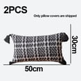 thumbnail image 2 of Funda de almohada tejida geométrica con borla rectangular de 2 piezas adecuada para muchos lugares, 2 of 6