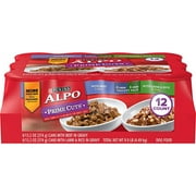 Purina ALPO Gravy Wet Dog Food Variety Pack, Prime Cuts With Beef & With Lamb & Rice - (12) 13.2 oz. Cans
