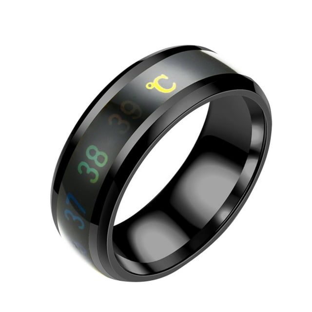 Smart Temperature Stainless Steel Ring Couple Lover Color Change Mood Unisex Ring Hand Jewelry
