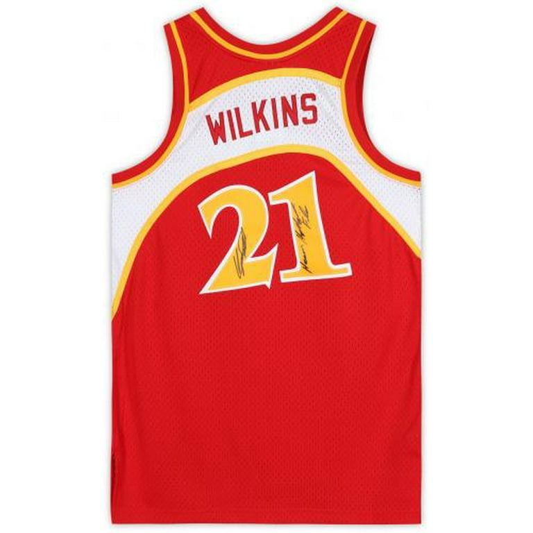 Dominique Wilkins Red Atlanta Hawks Autographed Mitchell & Ness