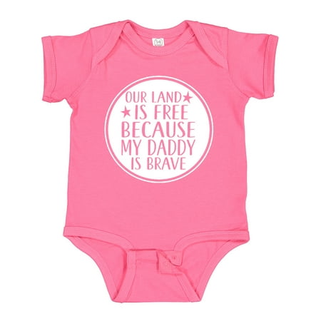 

Inktastic Military Daddy is Brave Land is Free Boys or Girls Baby Bodysuit