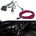 thumbnail image 3 of EL Wire Car Interior Led Strip Lights Atmosphere Lamp With Controller 5 Meters With Edge Lighting Kits (cold Light + Usb Connector + Scraper), 3 of 8
