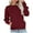 Wine, variant on fartey Womens Sweatshirts Round Neck Solid Color Top Trendy Pullover Sweatshirt Long Sleeve Casual Shirt Blouse with Pockets