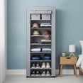 thumbnail image 5 of Whitmor Spacemaker Storage Rack with Fabric Cover, Space-Saving Shoe & Garment Shelf, 9-Tiers, Gray, 5 of 5