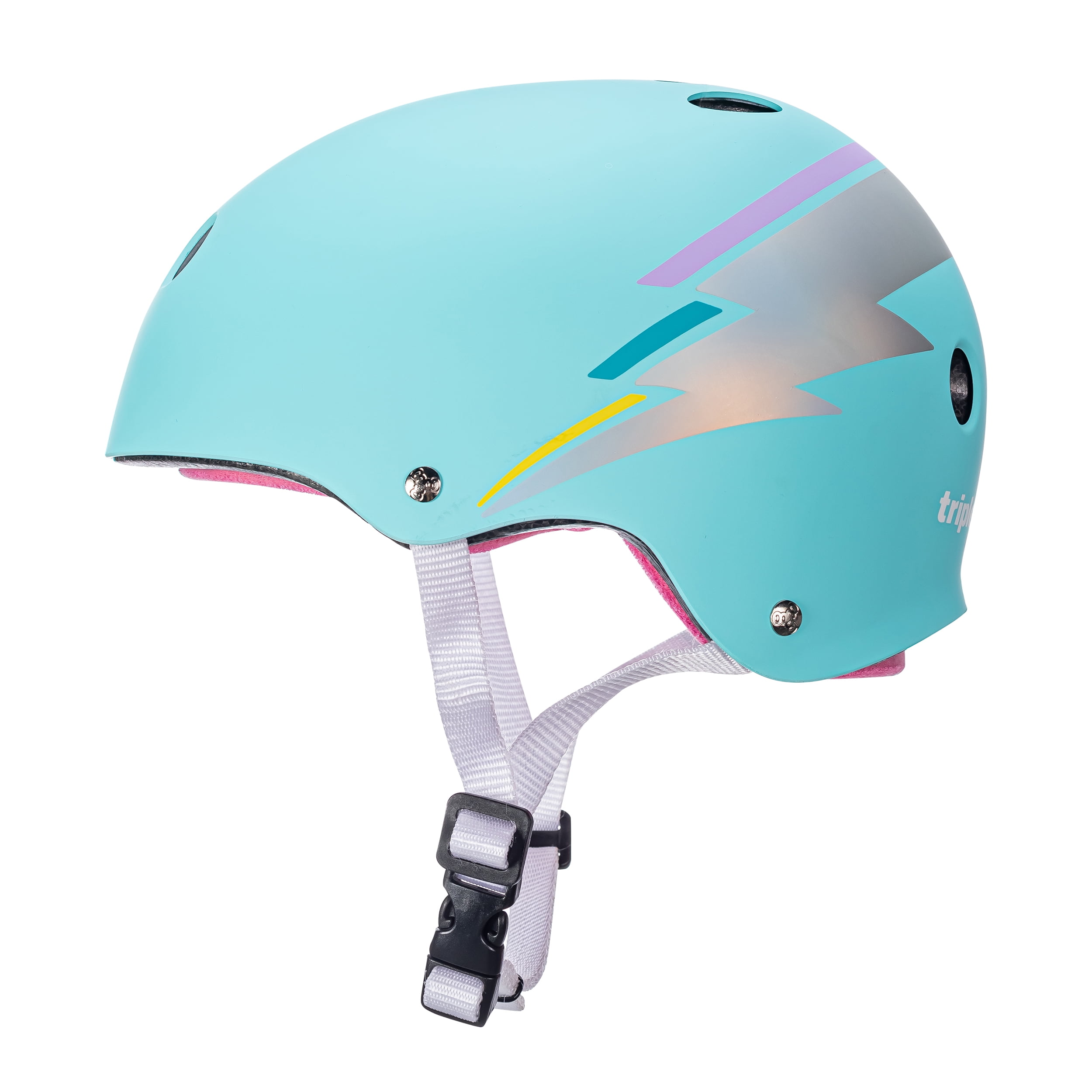 Triple Eight THE Certified Sweatsaver Helmet for Skateboarding, BMX, and Roller Skating, Teal Hologram, Small / Medium