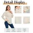 thumbnail image 6 of Cuteduck Women's Waffle Knit Tops Henley Casual Shirts Long Sleeve V Neck Solid Color Casual Tunic Tops S-XXL, 6 of 10
