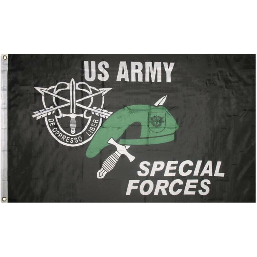3x5 Black US Army Special Forces Flag 3'x5' Banner Licensed Brass