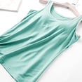 thumbnail image 5 of HAPIMO Women's Yoga Tank Tops Sports Padded Seamless Double Layer Shaping Tops Solid Color Cotton Shirts for Teen Girls Summer Beach Tees Sleeveless Fitness Green XL, 5 of 6