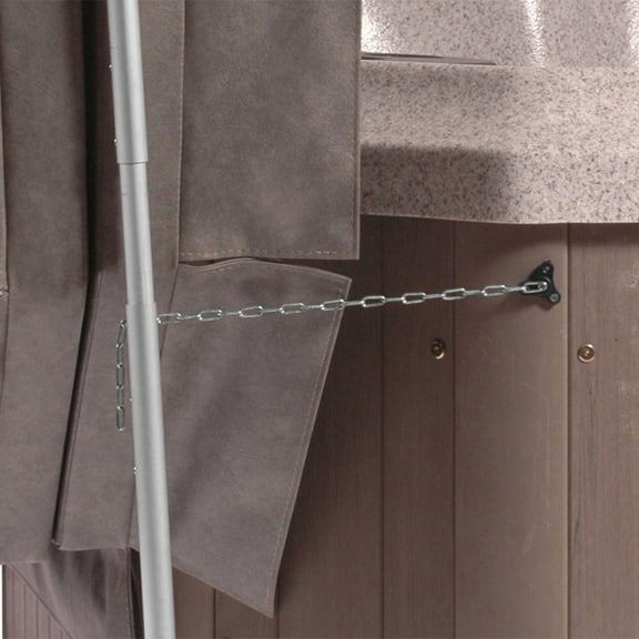 Puri Tech Fold Spa & Hot Tub Cover Lift System Silver Bottom or Deck Mount with Mounting Brackets Powder Coated Aluminum Fits Most Spas & Hot Tubs