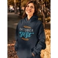 thumbnail image 2 of Oktoberfest Blue Lettering Hoodie Women -Image by Shutterstock, Female XX-Large, 2 of 4