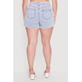 thumbnail image 4 of Women's Plus Size Raw Hem Distressed Denim Shorts, 4 of 4