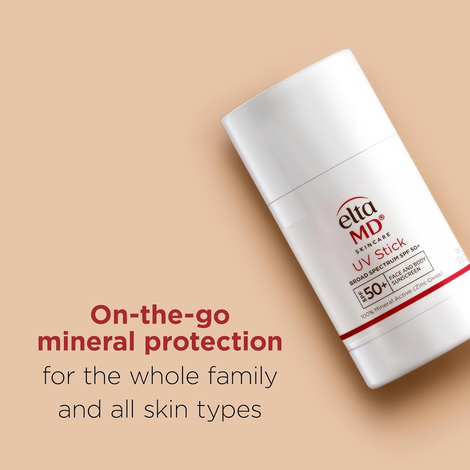 EltaMD UV Stick Sunscreen for Face and Body, Mineral SPF 50+ Face Stick Sunscreen with Zinc Oxide, Travel Size, 1.3 oz