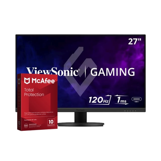 KIT MONITOR GAMER VIEWSONIC VX2716A 27" 1080P 1MS 120HZ (OC) IPS + ANTIVIRUS MCAFEE