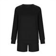 thumbnail image 5 of Women 2 Piece Outfits Sweatsuit Casual Long Sleeve Pullover and Shorts Sets Travel Tracksuit, 5 of 5
