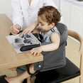 thumbnail image 3 of Silla con gancho con bandeja, almacenamiento plegable y clip de fijación apretado en la trona, asiento portátil para alimentación de bebé, trona para el hogar y los viajes (gris), 3 of 5