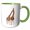 Green/White, variant on 3drose, Giraffes Affectionate Couple Friends Watercolor, 3dsm, 11oz Mug