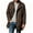 Brown, variant on Spring Fall Men Double Breasted Casual Lapel Trench Coat Belted Windbreaker