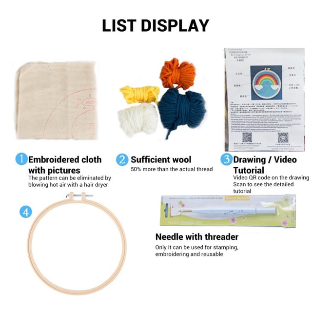 stanreset Cartoon Lion Embroidery Kit Stitch Embroidery Knitting Crafts Handmade Embroidery Kit