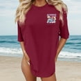 thumbnail image 4 of Oversized Tshirts for Women Oversize Loose Fit Short Sleeve Casual Casual Summer Women's Tops Red XXL, 4 of 7