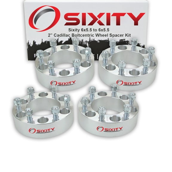 Sixity Auto 4 pc 2" 6x5.5 Wheel Spacers compatible with Cadillac Escalade M14x1.5mm 1.25in Studs Lugs