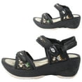 thumbnail image 3 of GP Wedge Platform Snap Lock Sandals for Women: 8698 Black Beige, EU35 (US Size 4 - 4.5), 3 of 8
