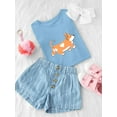 thumbnail image 3 of Cute Corgi Dog Walking T-Shirt Toddler -Image by Shutterstock,  3 Toddler, 3 of 4