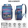 thumbnail image 3 of Tropical Palm Tree Insulated Cooler Backpack for Beach, Leak Proof Waterproof Lunch Bag Backpack for Camping, Hiking, Picnic, Work – Boho Sunset Landscape Design, 3 of 6