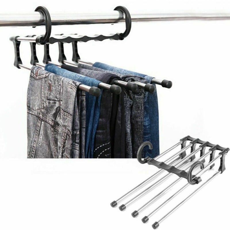 Multifunctional Stainless Steel Flexible Cloth Jeans Hanger for Space Saving 