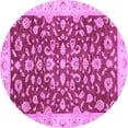 thumbnail image 1 of Ahgly Company Indoor Round Oriental Purple Traditional Area Rugs, 3' Round, 1 of 4