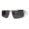thumbnail image 1 of Mens Futuristic Flat Top Robot Metal Side Visor Sunglasses Gold Black, 1 of 4