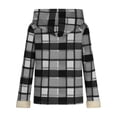thumbnail image 4 of Zip Up Hoodies Fleece Plaid Jackets Womens Fall Winter Sherpa Lined Thermal Coat Plus Size Checked Warm Jackets, 4 of 7