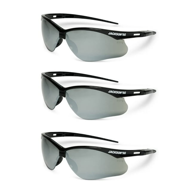 Gafas de seguridad Jackson Safety SG con lentes antiarañazos, paquete de 3