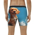 thumbnail image 4 of Salouo Blue Sky Cloud Puppy Pattern Men's Boxer Briefs, Soft & Breathable Underwear Elastic Waistband Briefs for Men,1-Pack, 4 of 7