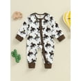 thumbnail image 4 of Elippeo Baby Girls Boys Western Romper Horse Print Long Sleeve Front Zipper Casual Jumpsuit for Fall  3 6 12 18 Months, 4 of 9