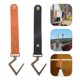 thumbnail image 5 of 2 correas de cuero sintético con ganchos, estilo retro, para el hogar, de metal, para abrigos y sombreros, para acampar al aire libre, para colgar en la pared del coche., 5 of 5