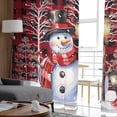 thumbnail image 5 of Sheer Curtains 63 Inches Long, Christmas Buffalo Red Black Snowflake Light Filtering Window Curtains for Living Room, Plaid Snowman, Rod Pocket Voile Sheer Curtain Drapes, 52"W x 63"L, 2 Panels, 5 of 9