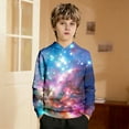 thumbnail image 5 of Hoodies for Girls Galaxy Print Relaxed Pullover Hoodie Top Cozy Fall Winter Girls Hoodies Size 3-4Y, 5 of 8