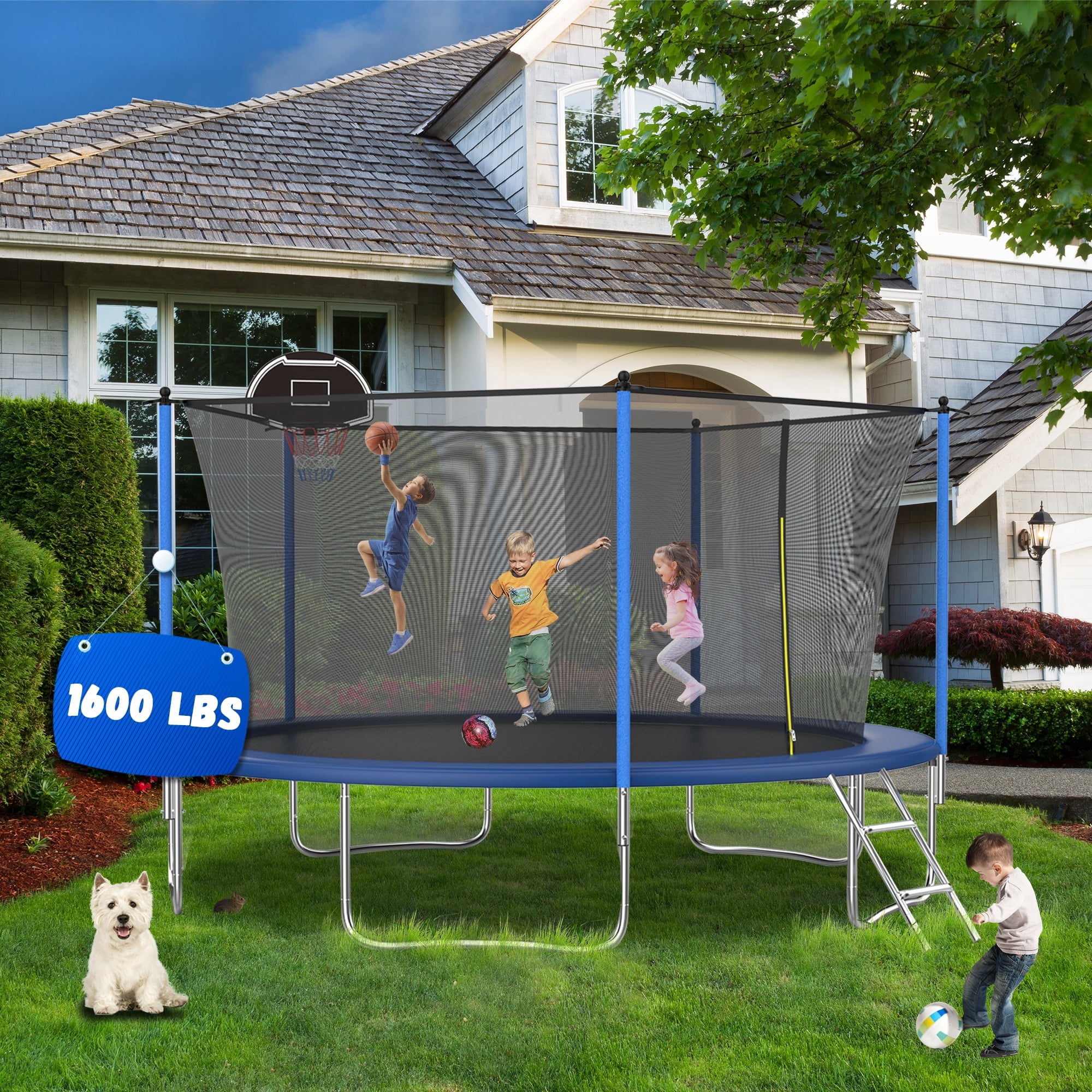 Bounce Pro 10' Trampoline with Flash Light Zone & Bungee Cords