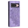 thumbnail image 2 of For Google Pixel 10 / 10 Pro 6.3" Totem Embossed Strong Magnetic Attachment/Closure, Card Slots/Pocket, PU Leather Flip Wallet Case,Purple,For Pixel 10 / 10 Pro, 2 of 8